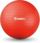 URBNFit Exercise Ball - Balance Balls (Ballon Exercice) Yoga, Pilates, Fitness, Stability, Workout, Home Fitness Equipment - Anti-Burst Swiss Ball Chair w/ Pump (65CM Red)