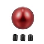 X AUTOHAUX 1 Set Universal Aluminum Alloy Car Automatic Manual Weighted Shifter Knob Gear Shift Knobs with Adapter Kit Spherical Red