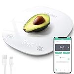 arboleaf Digital Kitchen Scales, Weighing Scales Kitchen, Scales Kitchen with Nutrition Calculator, Smart Kitchen Scales with Tare Function, USB Rechargeable, 10kg/22lb, White