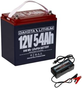 Dakota Lithium | 12V 54Ah LiFePO4 | 11 Year USA Warranty 2000+ Deep Cycle Battery | Charger Included