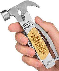Multitool Camping Hammer for Men - Multi Purpose Father's Day, Birthday Gifts for Grandpa - Multifunctional Tools with Screwdriver, Plier, Wire Cutter/Stripper, Nail Claw, and Knife (6 inches)