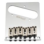 Wilkinson WOT03 52.5mm(2-1/16 inch) Telecaster Bridge Modern 6-Saddles for American Standard Tele TL Style Electric Guitar, Chrome