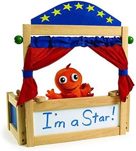 Excellerations Tabletop Dramatic Play Puppet Theater with Dry Erase Panel and Curtains, Pretend Play, Educational Toy, Preschool