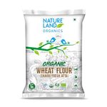 Natureland Organics Whole Wheat Flour 5 Kg - Organic Wheat Flour