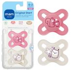 MAM Silicone Pacifiers, Newborn Pacifier, Best Pacifier For Breastfed Babies, Start' Design Collection, Girl, 2-Count,Assorted