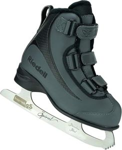 Riedell Skates - Soar Youth Ice Skates - Recreational Soft Beginner Figure Ice Skates | Onyx | Size 9 JR