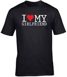 Hippowarehouse I Love My Girlfriend Unisex Short Sleeve t-Shirt (Specific Size Guide in Description) Black