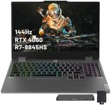 Lenovo LOQ 15.6'' 144Hz FHD Gaming Laptop, AMD Ryzen 7 8845HS, NVIDIA GeForce RTX 4060, 64GB DDR5, 2TB SSD, Backlit Keyboard, Webcam, Win 11, Luna Grey, 1TB Docking Station Set