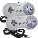 2 Pack PC USB SNES Retro Super Controller Gamepad Compatible with SNES Games, Retro SNES PC Controller Joypad for Windows PC iOS MAC Linux Raspberry Pi Retropie Sega Genesis Higan OpenEmu Emulator