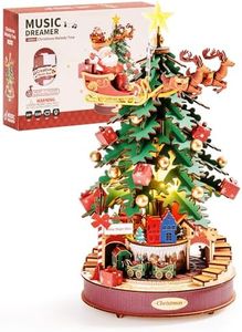 Rowood 3D Puzzle Miniature House Kit,Wooden Music Box Model Kit,DIY Miniature Dollhouse Kits for Adults to Build,Collectible Building Home Decor,Gift for Adults on Christmas Birthday - Melody Tree