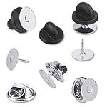 60 Pairs Tie Tack Pin Backs with Blank Pins, FineGood 30 Sets Metal Butterfly Cluth Pin Keepers Pin Locking Clasp & 30 Sets PVC Rubber Pin Backing Holder Cap with Pins