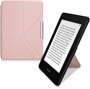 kwmobile Origami Case Compatible with Amazon Kindle Paperwhite Case - Slim PU Leather Cover with Stand - Rose Gold