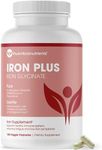 Pure Micronutrients Iron Plus Supplement, Natural Ferrous Chelate, Bisglycinate 25mg + Vitamin C, B6, B12, Folic Acid, 120 Count