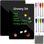 Hiziwimi 2PC A4（11.7x8.3 Inch） Magnetic Dry Erase Blackboard for Fridge,Small Chalkboard Refrigerator WhiteBoard for Reminder Sticker Monthly Planner Grocery List,8 Pens,1 Eraser