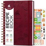 Clever Fox Recipe Book Spiral – Make Your Own Family Cookbook – Blank Recipe Notebook Organizer – Empty Cooking Journal to Write In Recipes – Medium Size, 6.3”x8.3”, Hardcover (Burgundy)