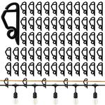 Benvo Upgraded Christmas Light Clips Gutter Hanging Hooks Outdoor Weatherproof Plastic Clips for String Lights Xmas Decor Light Clip Hooks Christmas Decor(Pack of 60, Black)