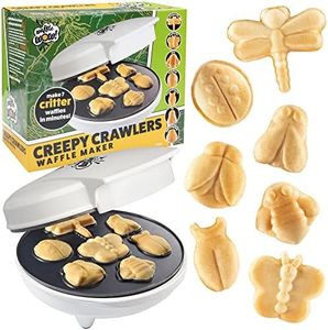 The Original Creepy Crawly Bug Waffle Maker- 7 Fun Different Insect Shaped Pancakes- Butterfly Lady Bug Bee & More- Electric Nonstick Waffler Iron, Morning Breakfast Treat w Recipes, Kids Summer Gift