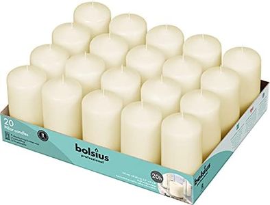 Bolsius Tray of 20 Ivory Pillar Candles Aprox. 2X4 Inches