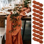 10 Pack Terracotta Cheesecloth Table Runner Gauze Table Runner 13FT Long Semi-Sheer Table Runner Boho or Rustic Wedding Table Decor for Wedding Decor Arch Draping Bridal Shower Holiday Party