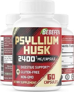 BEBEFEN Psyllium Husk Capsules 2400mg with Black Pepper - 2 Month Supply - Daily Soluble Fiber for Gut Health - Non-GMO and Gluten-Free Formula