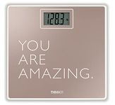 Conair Thinner TH319RGC Digital Inspirational Tempered Glass Scale 200 LB, Extreme Precision and Long Life Battery Included, Rose Gold