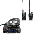 Retevis RT95 Dual Band Mobile Radio, Dual Speaker Mobile Transceiver Bundle with Retevis RA79 Walkie Talkies, Dual Band Ham Radio with 1400mAh Battery, 2m/70cm/FM/AM