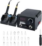 Pyrography Machine,Wood Burning Pyrography Pen Kit,Electric Woodburning Tool with 23 Pyrography Wire Tips,2 Pens,Digital Display,Pyrography Wood Burning Tool Set for Wood Leather Pumpkin & Gourd - 60W