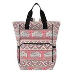 ALAZA Baby Changing Bag Backpack, Nappy Changing Bags Ethnic Elephant Print Multi-Functional Diaper Bag Tote Large Capacity Mum Dad Backpack