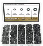 420 Pieces Internal Tooth Star Lock Washers, Kindroufly 5 Sizes Quick Speed Locking Washers, Push on Retaining Clips Assortment Kit (M2, M2.5, M3, M4, M5)