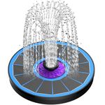 SZMP Solar Fountain 2025 Upgraded 100% Glass Panel, 3.5W Solar Bird Bath Fountains with 7 Nozzle & 4 Fixer, Fountain Pump for Bird Bath, Garden, Patio, Pond, Pool, Fish Tank, Outdoor