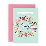 Central 23 Grandma Birthday Card - Pretty Nanny Birthday Card - Sweet Gifts for Her - From Grandson and Granddaughter - Comes With Fun Stickers