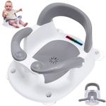 MAIKKB Baby Bath Seat 6 Months Plus,Sit Up Bath Seat with Temperature Alert,Baby Bath Chair for Babies 6 Months+,Baby Bath Support Toddler Bath tub seat with Open Backrest+4 Suction Cup Grey