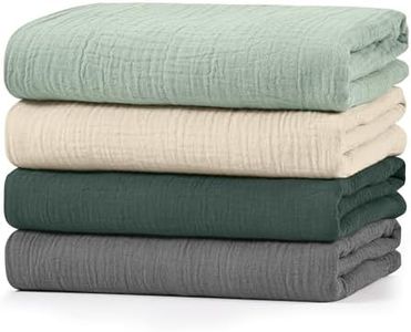 Muslin Swaddle Blankets for Baby Girls and Boys, 4 Pack Breathable and Skin-Friendly Newborn Receiving Blanket, 100% Cotton Swaddle Wrap, Essentials Infant Shower Items, Toddler Gift
