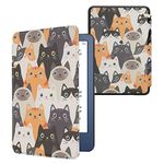 kwmobile Case Compatible with Amazon Kindle (2022) Case - eReader Cover - Cats Orange/Black/White