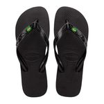 Havaianas Unisex Top Brasil Flip-Flop, Black, 9/10 UK