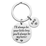 Father’s Day Gift - Dad Gift from Son for Birthday, I'll Always Be Your Little Boy, You Will Always Be My Hero Keychain