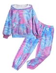 Arshiner Tie Dye Outfits for Girls Sweatsuit Pullover Hoodies Jogger Sweatpants Set 2PCS Tracksuit Clothing Sets 10-12 Years