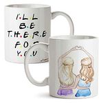 FirseBUY Cute Bestie with I Will be There for You Friends Quotes Printed 11 Ounce Ceramic White Coffee Mug for Best Friend - 1 Pcs