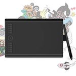 Drawing Tablet GAOMON M10K PRO 10 x 6.25 inches Large Graphic Tablet, Digital Art Tablet Supports Tilt & Radial Function with 10 Shortcut Keys, Battery-Free Stylus, Work with Mac, Windows & Android