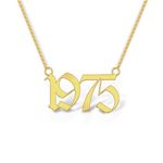 DREAMRAX Gold Special 1975 Year Pendant for Men and Women, Happy Lucky Birthday Year