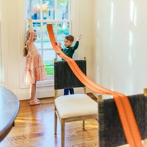Valchemist FlexTrack 5000 Orange Track for Toy Cars Flexible Race Track for Kids with Suction Cups Compatible with Hot Wheels Matchbox and Diecast 1/64th Car 15 Feet Long Rolls Up Portable Racetrack