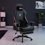 Green Soul Vision Pro Multi-Functional Ergonomic Gaming Chair, Leatherette Upholstery, 4D Armrests, Integrated Footrest, Sturdy Metal Base & 180° Back Recline (Black) Installation Provided