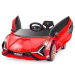 Voltz Toys 12V Ride On Car for Kids, Official Licensed Lamborghini SIAN, Battery Powered Electric Car with Remote Control, LED Lights and MP3 Player (Red)