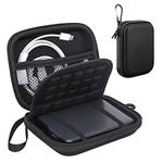 Lacdo Portable External Hard Drive Carrying Case for Western Digital WD My Passport Ultra WD Elements WD Gaming Drive 1TB 2TB 3TB 4TB 5TB USB 3.0 USB-C Shockproof HDD Storage Travel Bag, Full Black