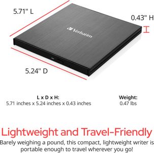 Verbatim Blu-Ray DVD Drive – External, Black