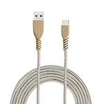 TECHGEAR Extra Long [2M] STRONG High Durability Braided USB C Charging & Data Sync Cable Compatible for Samsung Tab S6 Lite, A9 Plus / A9 A8 A7 / Lite, S9 S8 S7 Plus/Ultra, Active 3 4 5 Pro - GOLD