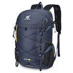 SKYSPER Foldable Hiking Backpack 30L Lightweight Travel Rucksack Packable Daypack Carry-on Backpack for Women Men(Blue)