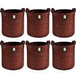 Anandi Green's 400 GSM Geo Fabric Plant Grow Bag Suitable for Terrace and Flowers Vegetable Gardening Maroon, 12x12 INCH Pack of 6