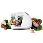 Salter EK2182 Electric Mini Food Chopper – 350ml Food Processor, Oil Drizzle Hole, Easy Food Prep, Dice Fruit/Vegetables/Onions, BPA-Free Dishwasher Safe Bowl, Stainless Steel Blades, One Touch, 150W