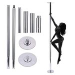 ZELUS 45mm Reinforced Dance Pole with Revolutionary Floor Installation, Spinning & Static Portable Dancing Pole, Fitness Exercise